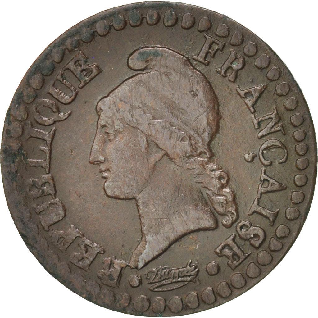 France | 1 Centime Coin | Marianne | Phrygian cap | Km:646 | 1797 - 1799