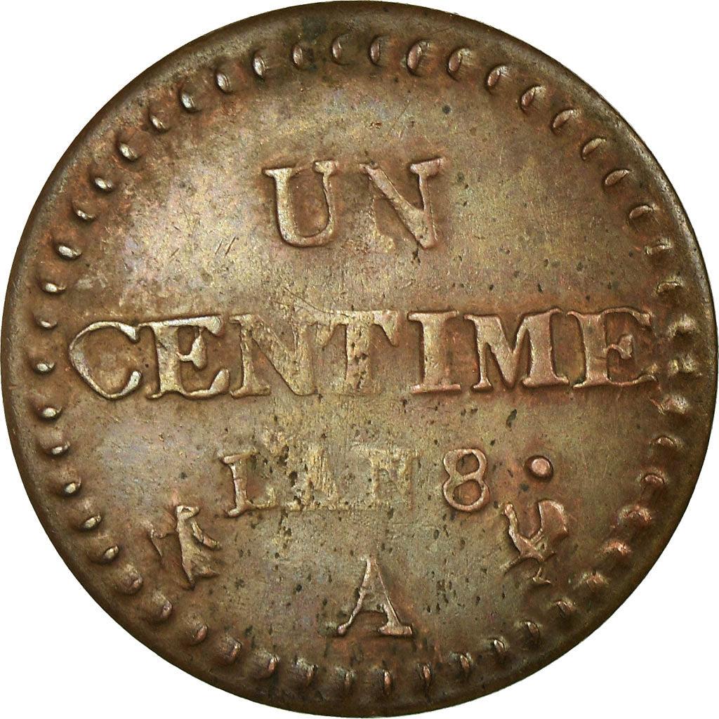 France | 1 Centime Coin | Marianne | Phrygian cap | Km:646 | 1797 - 1799