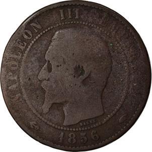 France | 10 Centimes Coin | Napoleon III | Eagle | Km:771 | 1852 - 1857