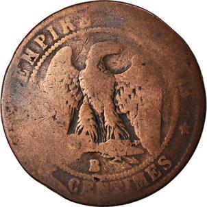 France | 10 Centimes Coin | Napoleon III | Eagle | Km:771 | 1852 - 1857