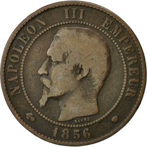 France | 10 Centimes Coin | Napoleon III | Eagle | Km:771 | 1852 - 1857