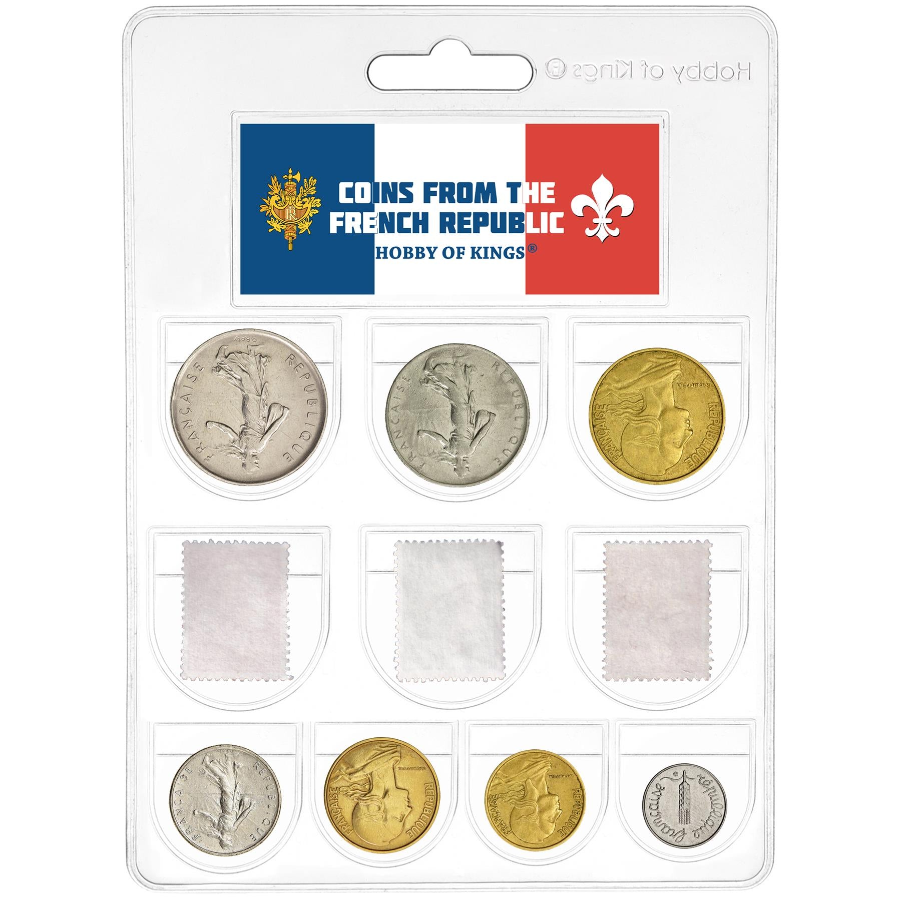 France | 3 Unique Stamps | 7 Coins | 1 5 10 20 Centime 1/2 1 5 Franc | Mariane Cheffer | 1967 - 1970