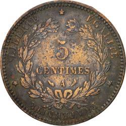 France | 5 Centimes Coin | Ceres | Wreath | Km:821 | 1871 - 1898