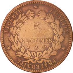 France | 5 Centimes Coin | Ceres | Wreath | Km:821 | 1871 - 1898