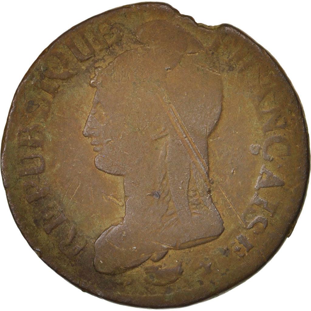 France | 5 Centimes Coin | Marianne | Phrygian cap | Km:640 | 1796 - 1800