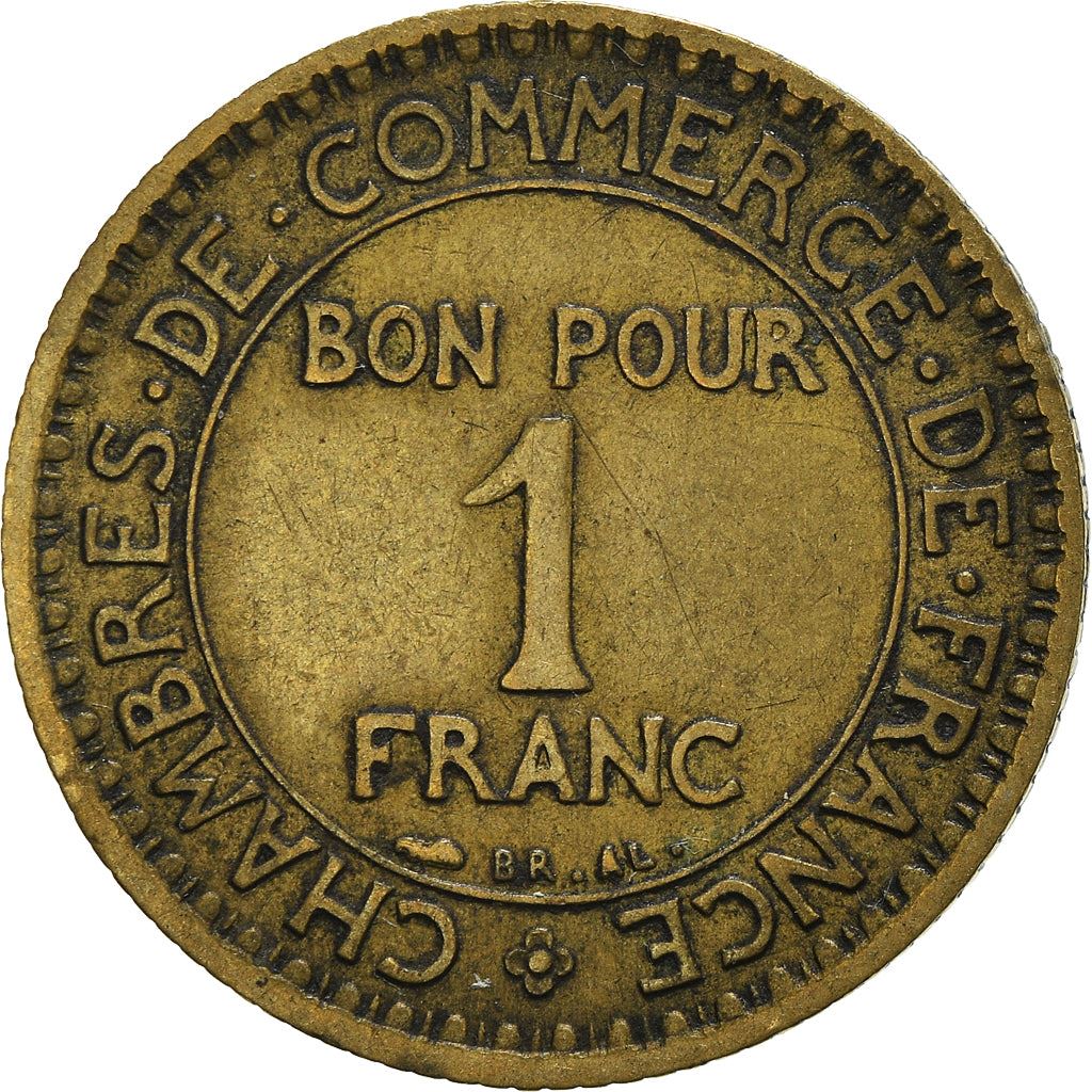 French 1 Franc Coin | Chambers of Commerce | KM876 | France | 1920 - 1927