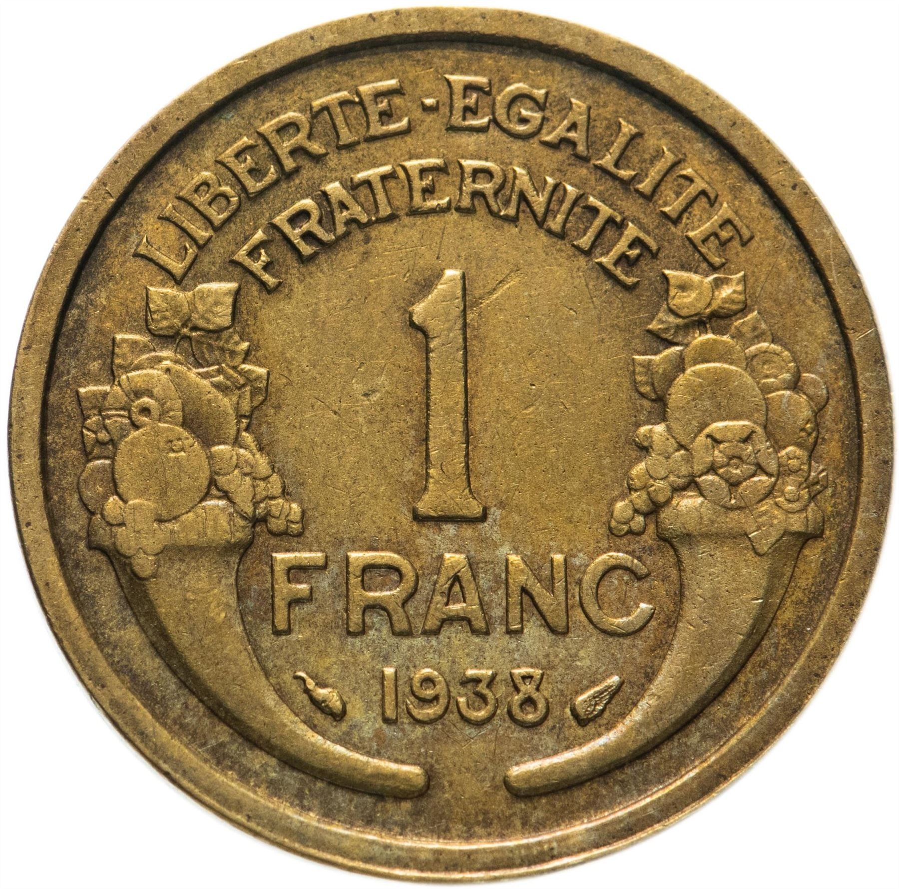 French 1 Franc Coin | KM885 | France | 1931 - 1941