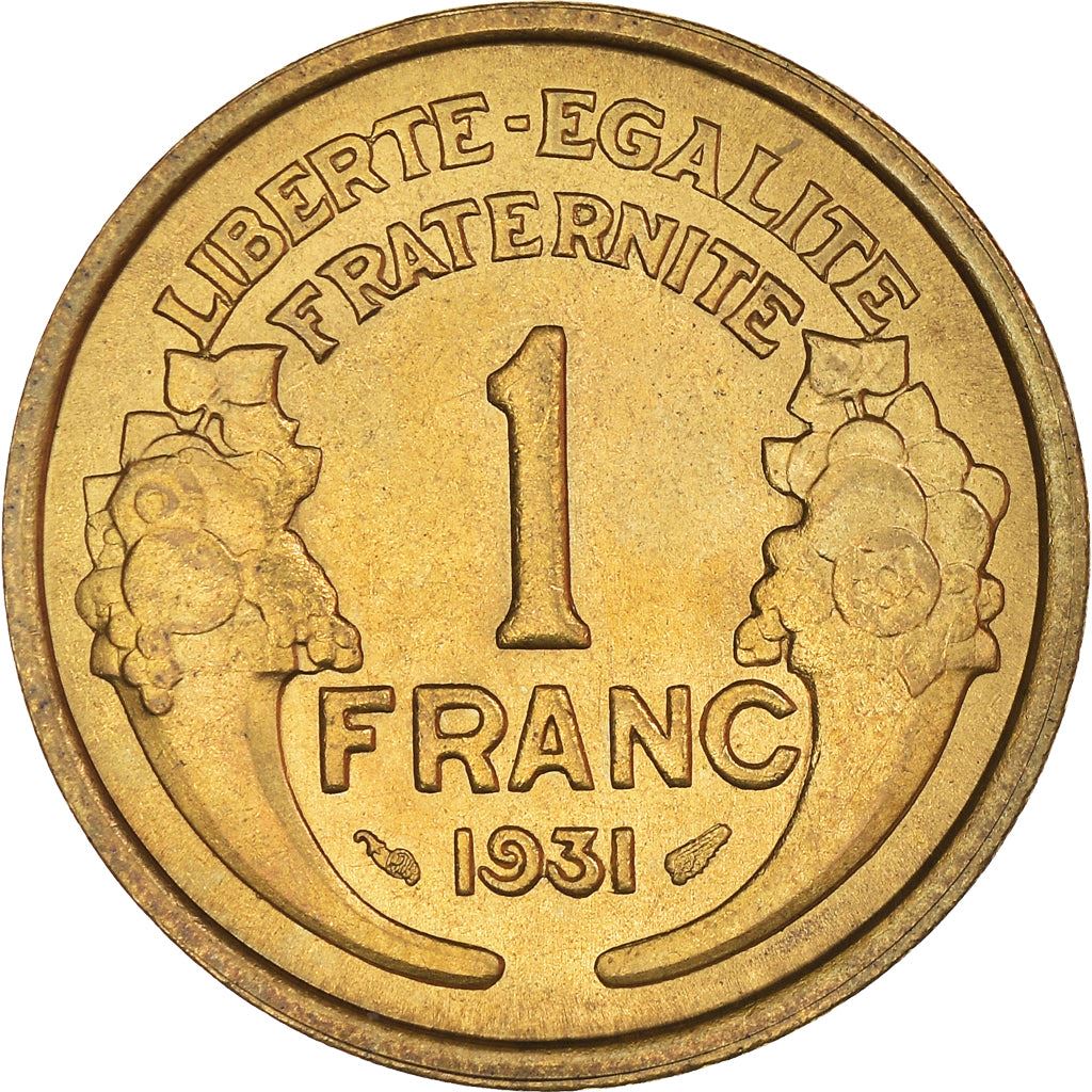 French 1 Franc Coin | KM885 | France | 1931 - 1941