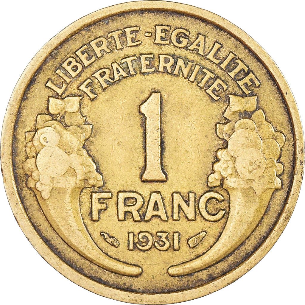 French 1 Franc Coin | KM885 | France | 1931 - 1941