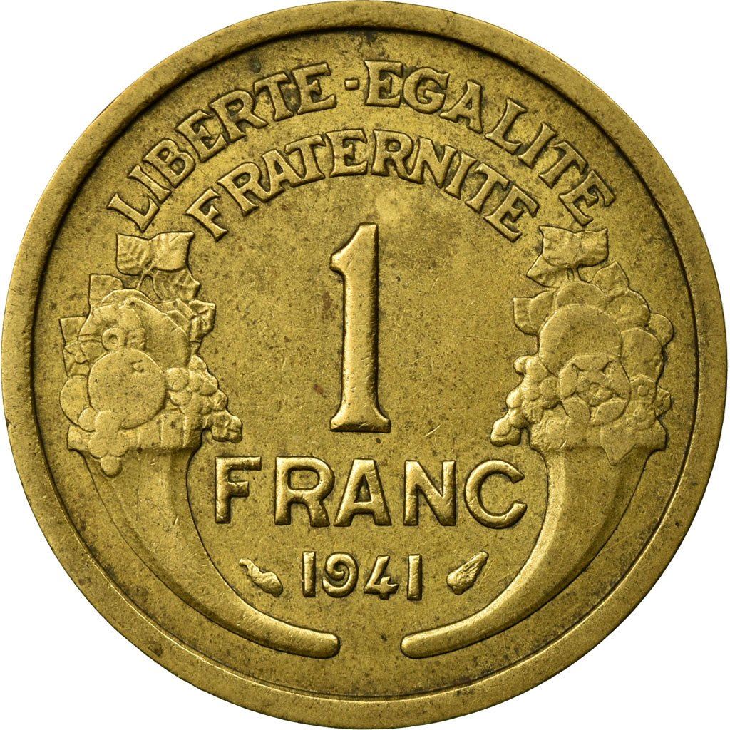 French 1 Franc Coin | KM885 | France | 1931 - 1941