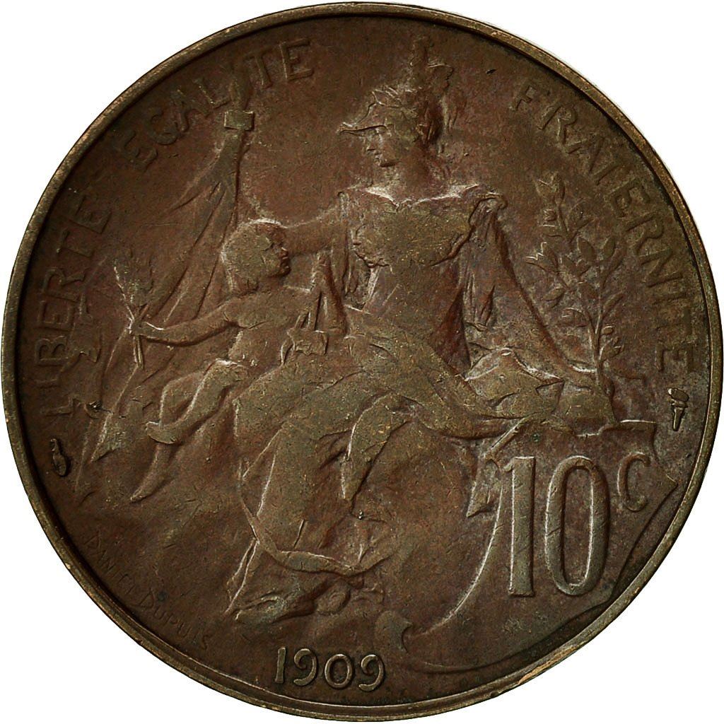 French 10 Centimes Coin | KM843 | France | 1897 - 1921