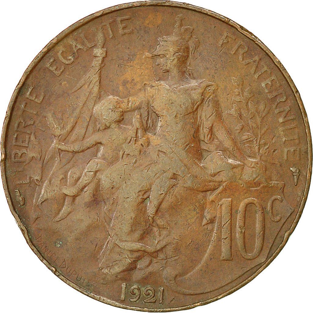 French 10 Centimes Coin | KM843 | France | 1897 - 1921