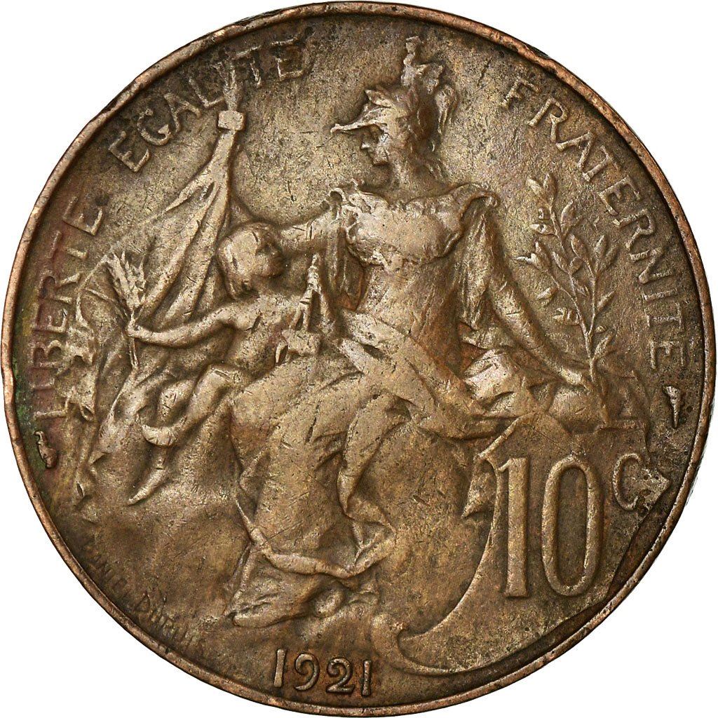 French 10 Centimes Coin | KM843 | France | 1897 - 1921