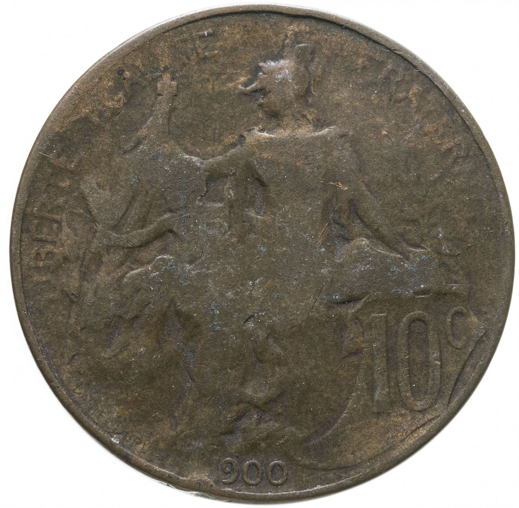 French 10 Centimes Coin | KM843 | France | 1897 - 1921