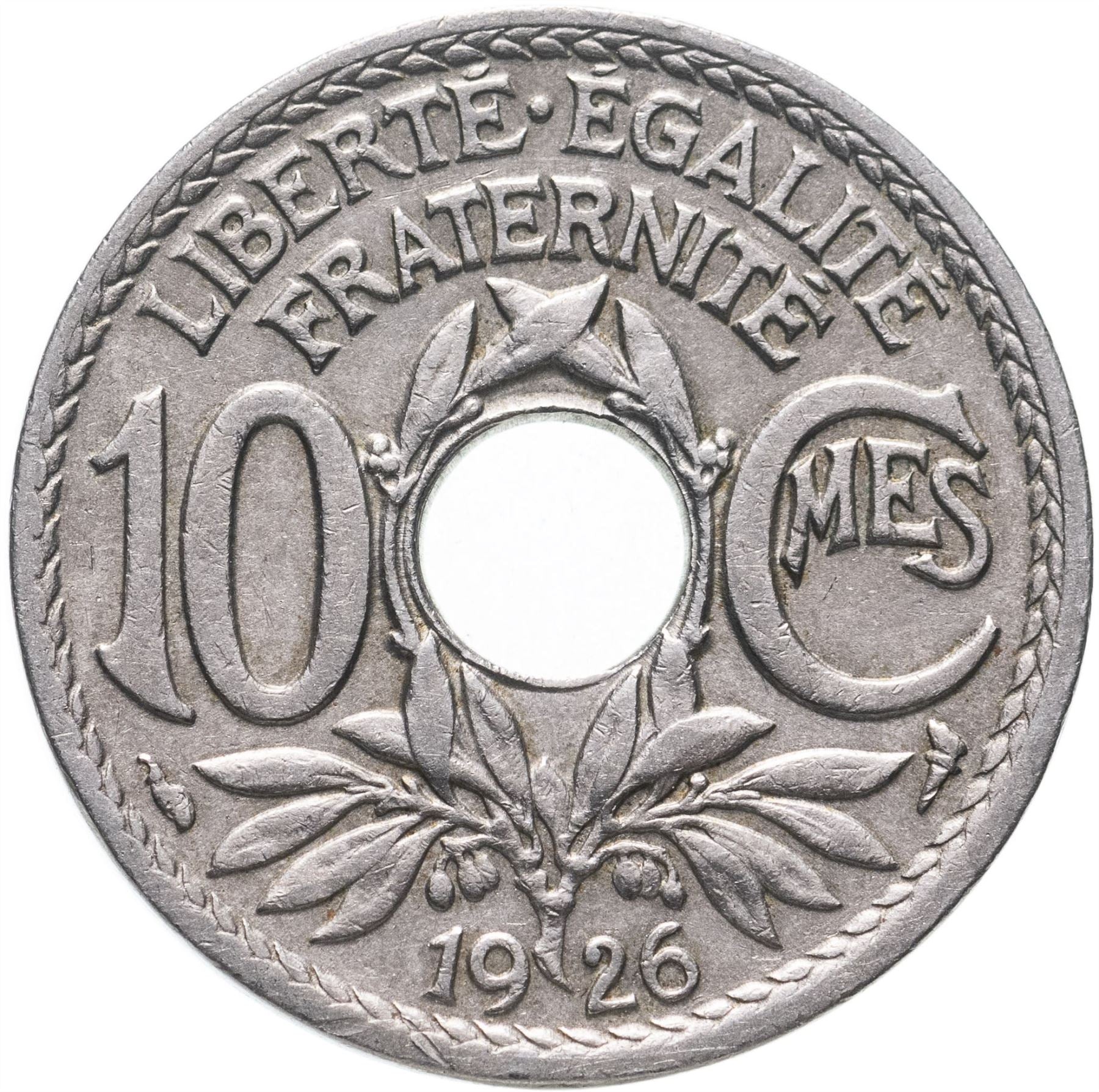 French 10 Centimes Coin | KM866a | France | 1917 - 1938