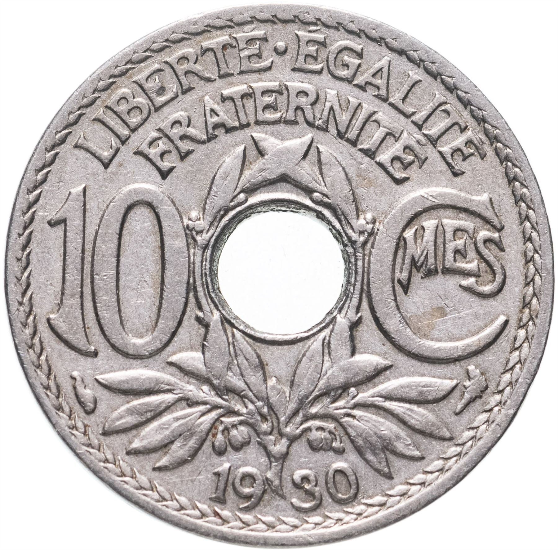 French 10 Centimes Coin | KM866a | France | 1917 - 1938