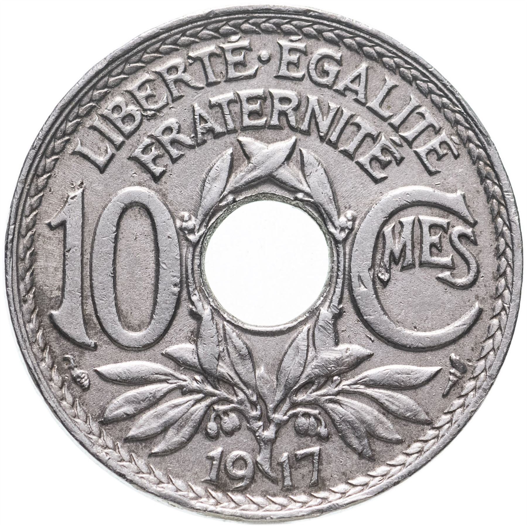 French 10 Centimes Coin | KM866a | France | 1917 - 1938