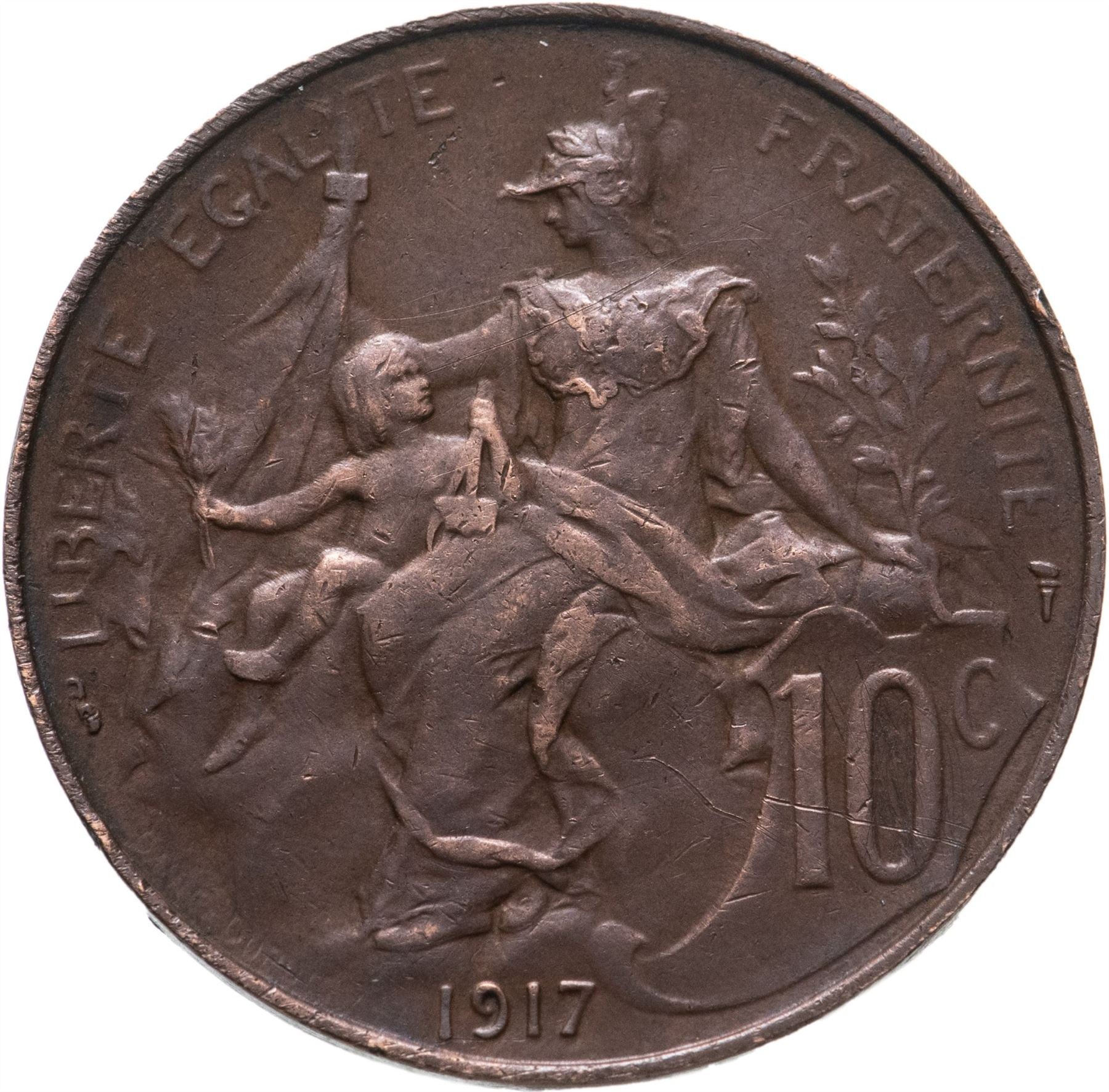 French 10 Centimes Coin | KM866a | France | 1917 - 1938