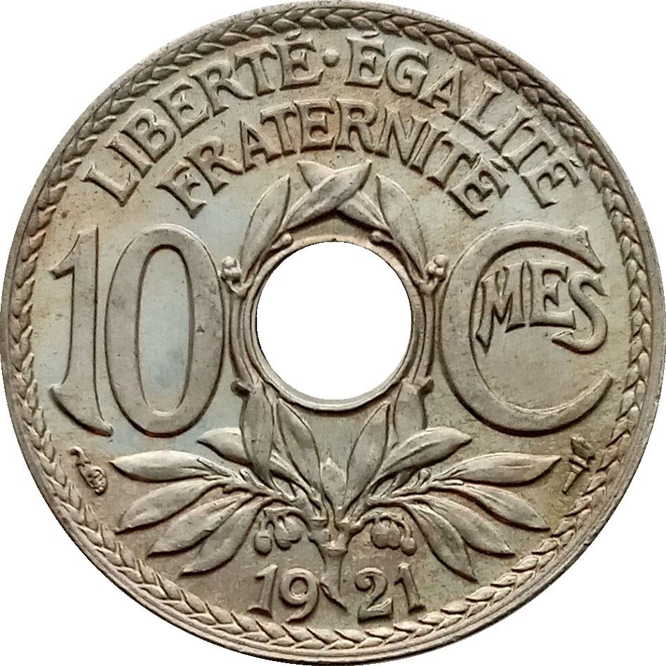 French 10 Centimes Coin | KM866a | France | 1917 - 1938