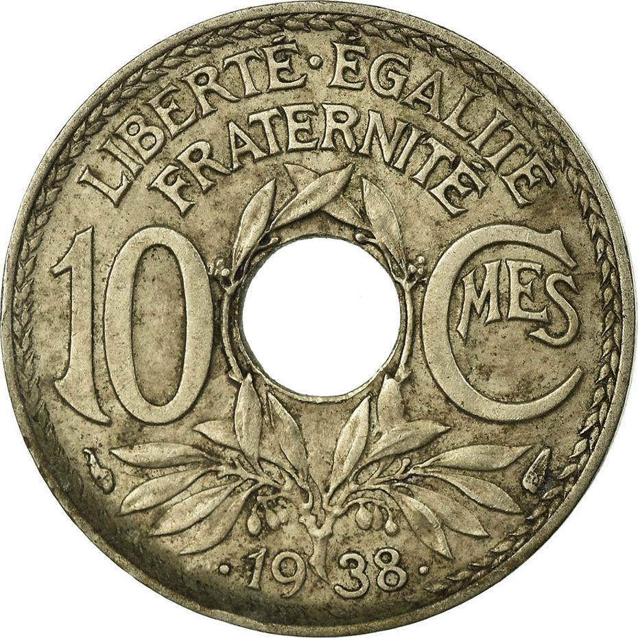 French 10 Centimes Coin | KM889 | France | 1938 - 1939