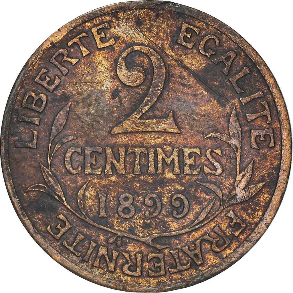 French 2 Centimes Coin | KM841 | France | 1898 - 1920