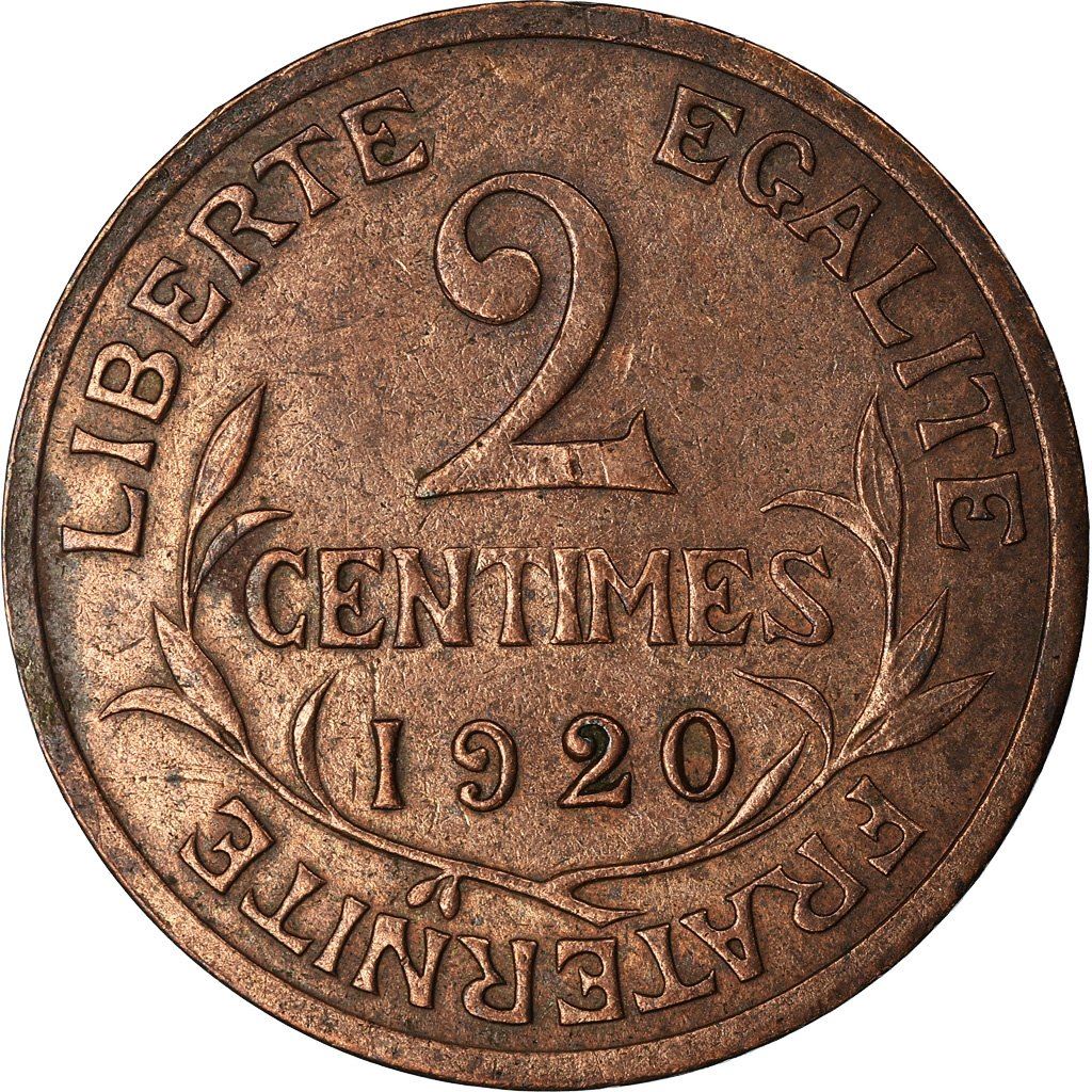 French 2 Centimes Coin | KM841 | France | 1898 - 1920