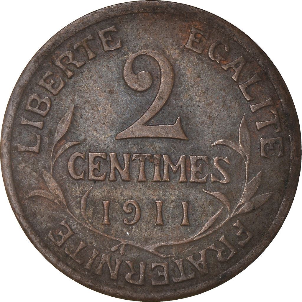 French 2 Centimes Coin | KM841 | France | 1898 - 1920