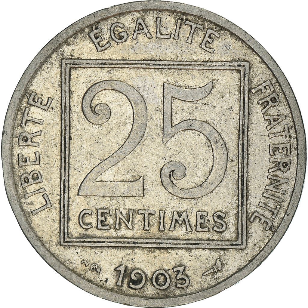 French 25 Centimes Coin | KM855 | France | 1903 - 1904