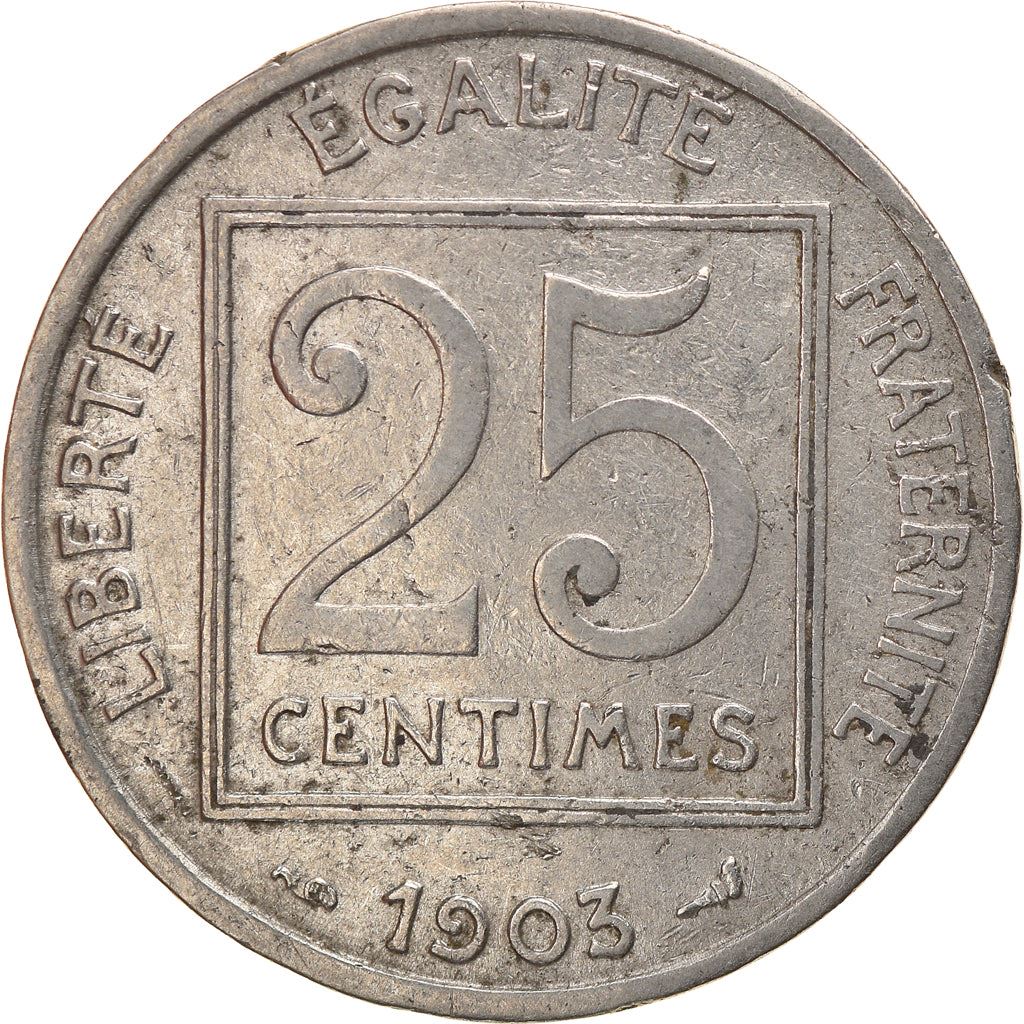 French 25 Centimes Coin | KM855 | France | 1903 - 1904