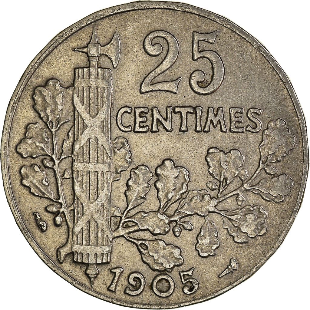 French 25 Centimes Coin | KM856 | France | 1904 - 1908