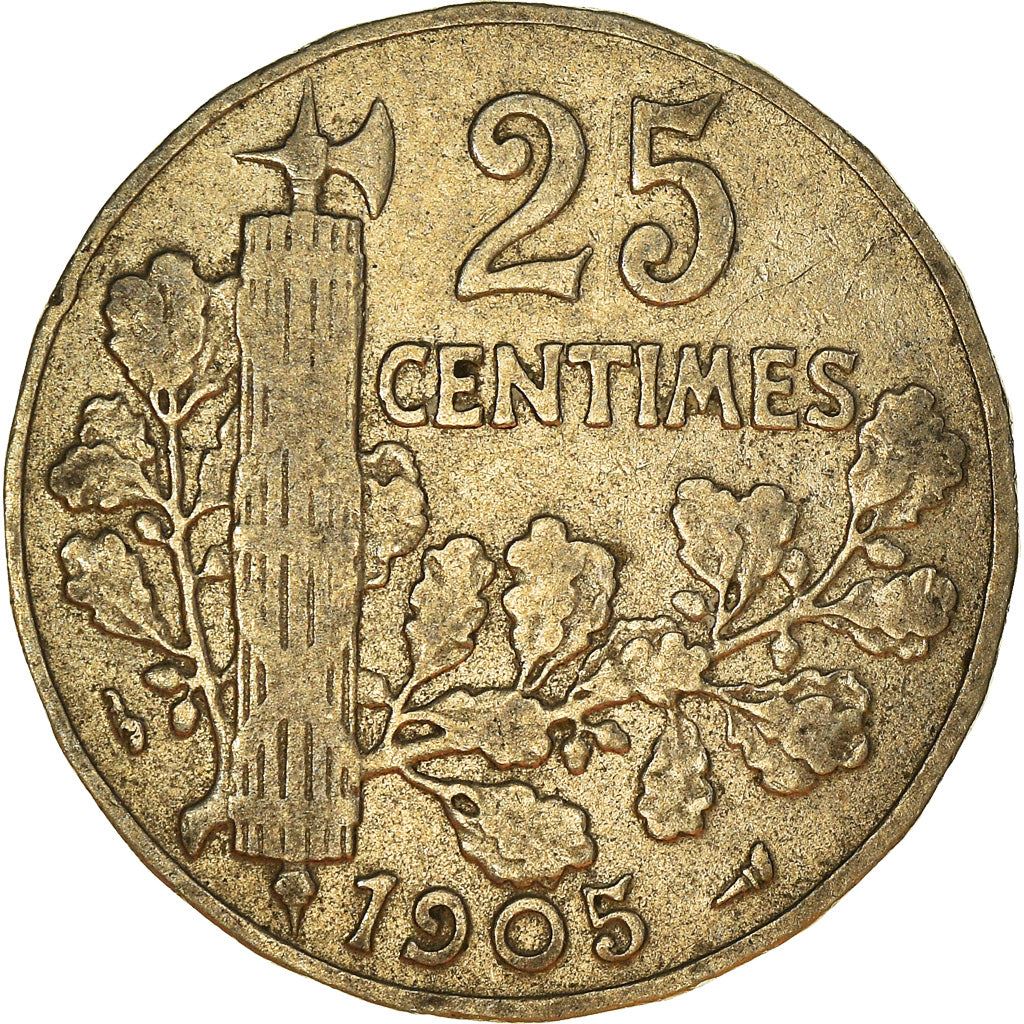 French 25 Centimes Coin | KM856 | France | 1904 - 1908