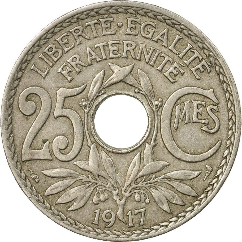 French 25 Centimes Coin | KM867a | France | 1917 - 1937