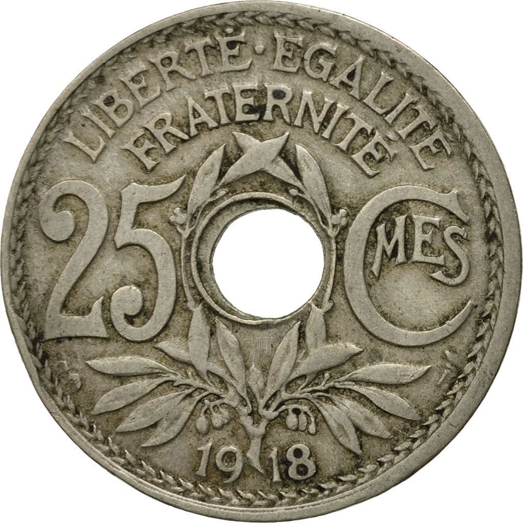 French 25 Centimes Coin | KM867a | France | 1917 - 1937