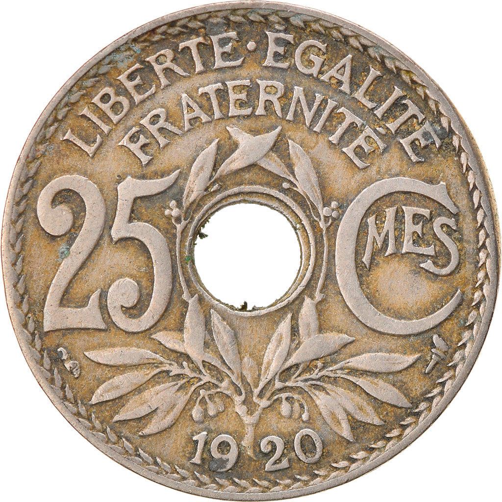 French 25 Centimes Coin | KM867a | France | 1917 - 1937