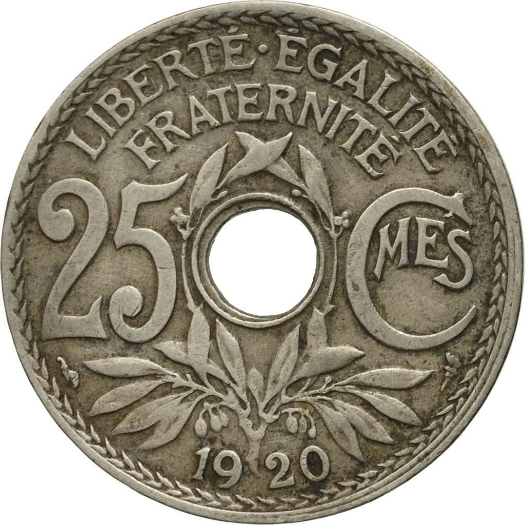 French 25 Centimes Coin | KM867a | France | 1917 - 1937