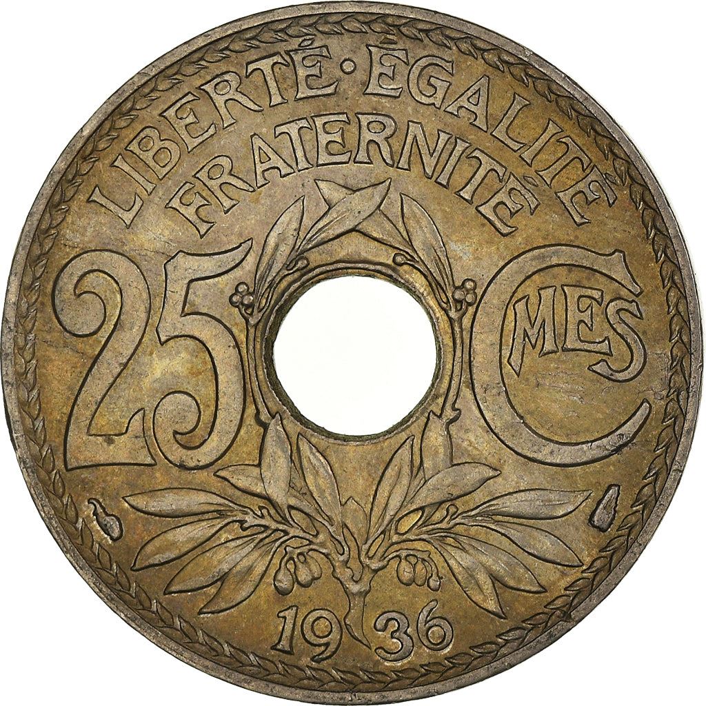 French 25 Centimes Coin | KM867a | France | 1917 - 1937