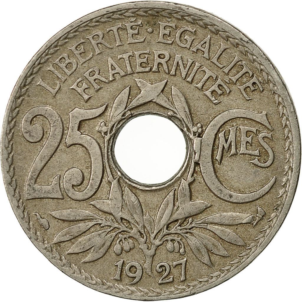 French 25 Centimes Coin | KM867a | France | 1917 - 1937