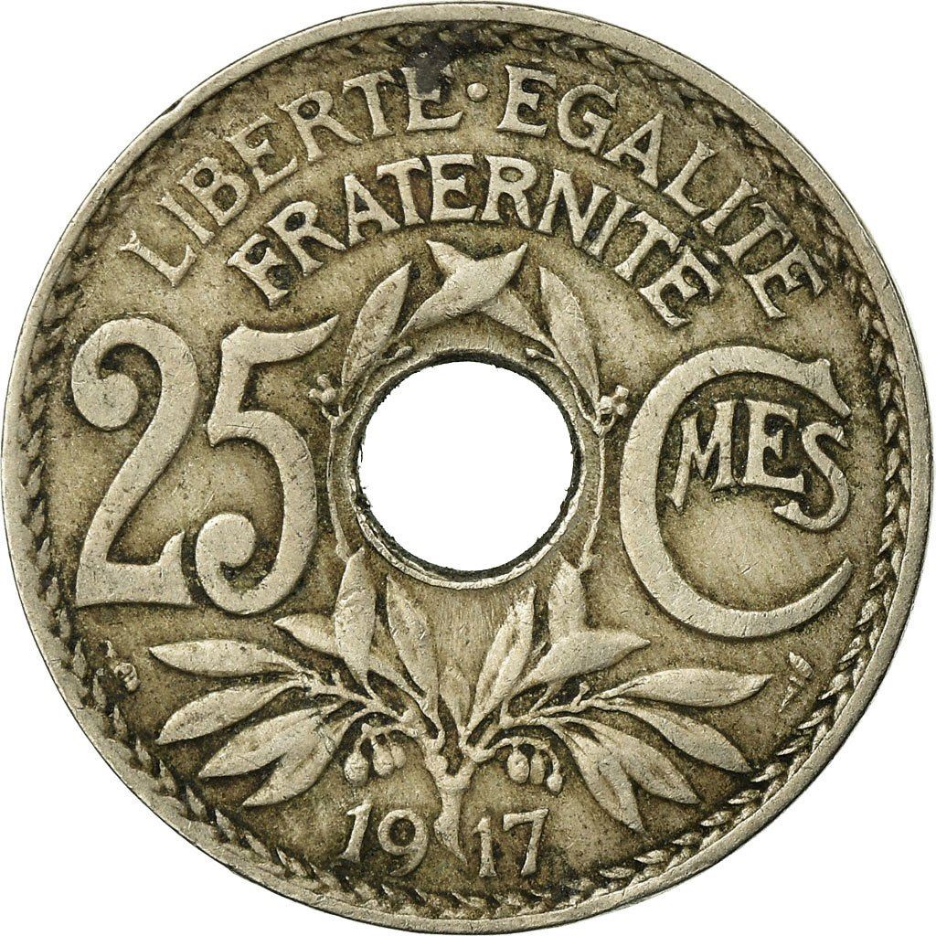 French 25 Centimes Coin | KM867a | France | 1917 - 1937