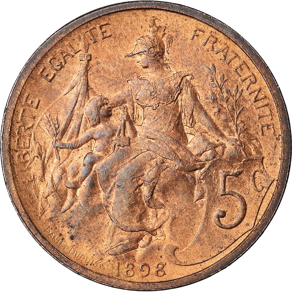 French 5 Centimes Coin | KM842 | France | 1897 - 1921