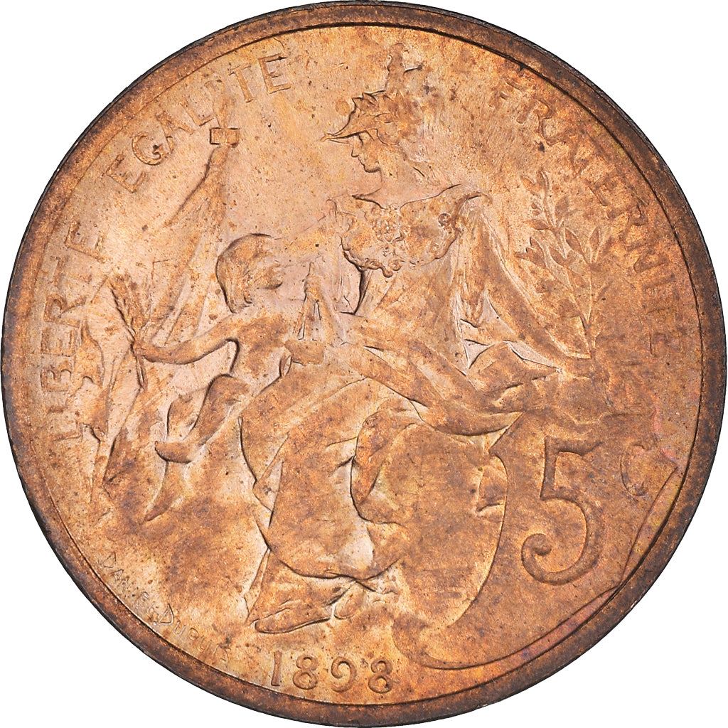 French 5 Centimes Coin | KM842 | France | 1897 - 1921