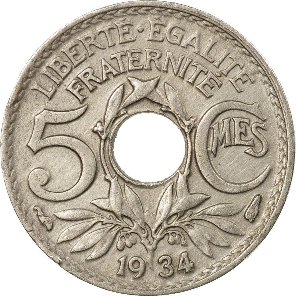 French 5 Centimes Coin | KM875 | France | 1920 - 1938