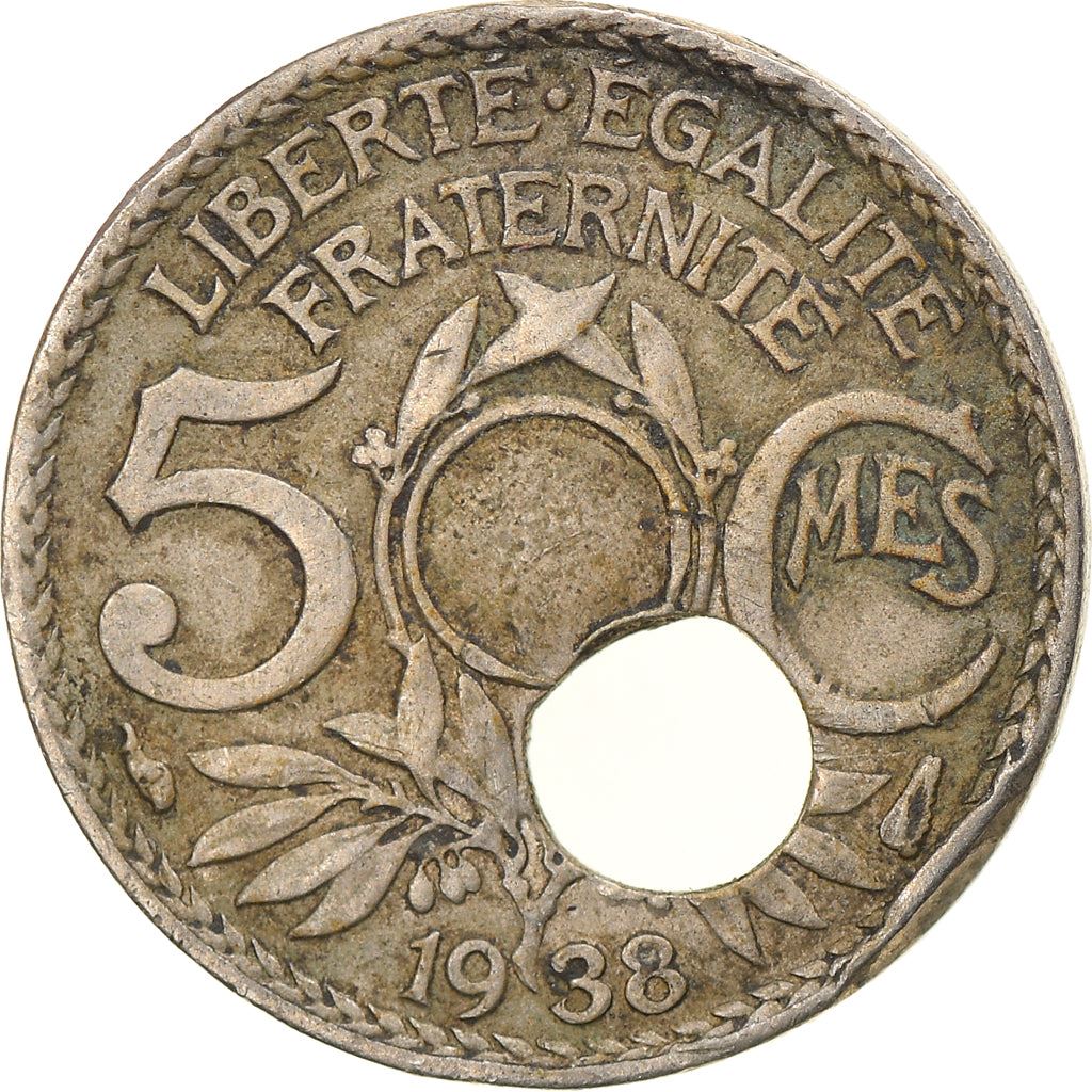 French 5 Centimes Coin | KM875 | France | 1920 - 1938