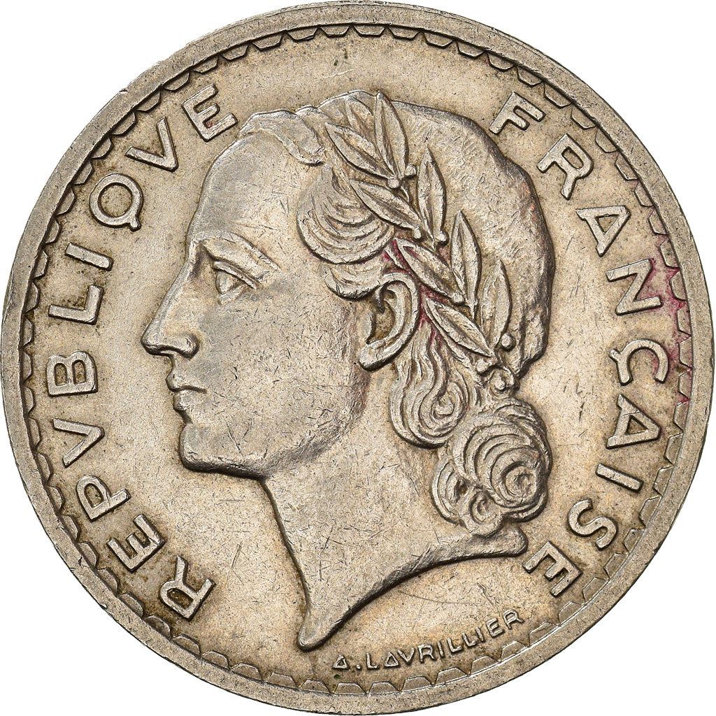 French 5 Francs Coin | KM888 | France | 1933 - 1939