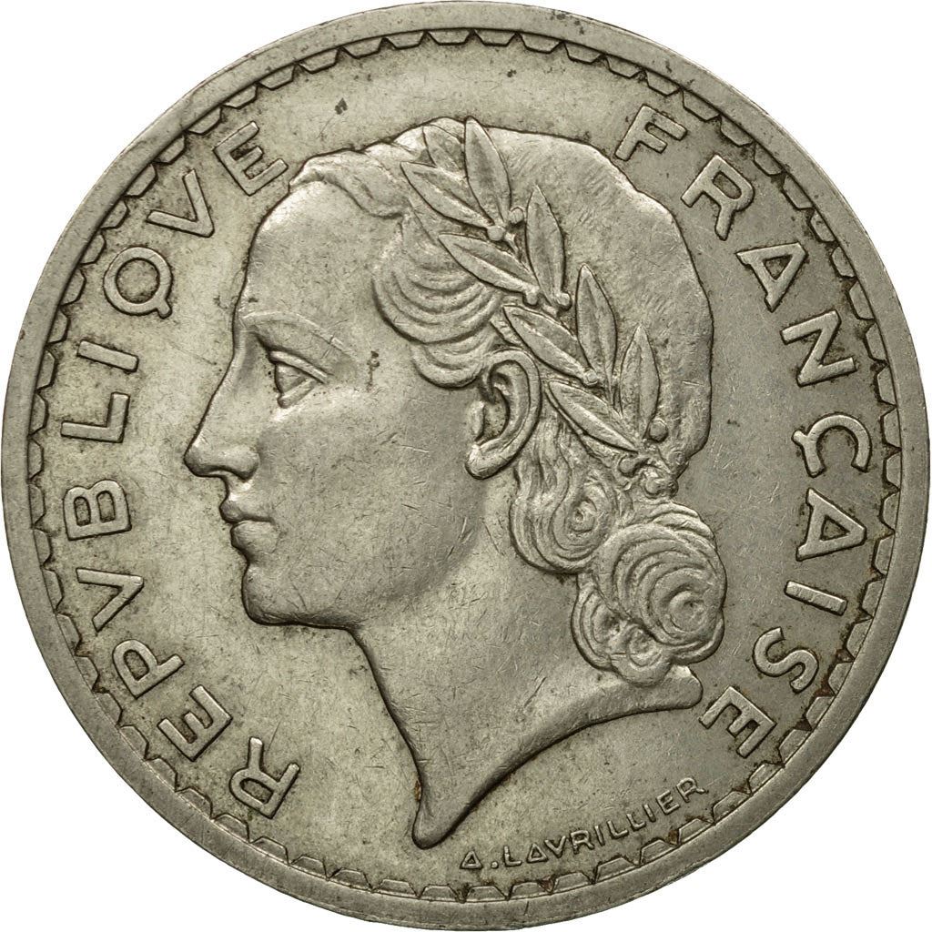 French 5 Francs Coin | KM888 | France | 1933 - 1939