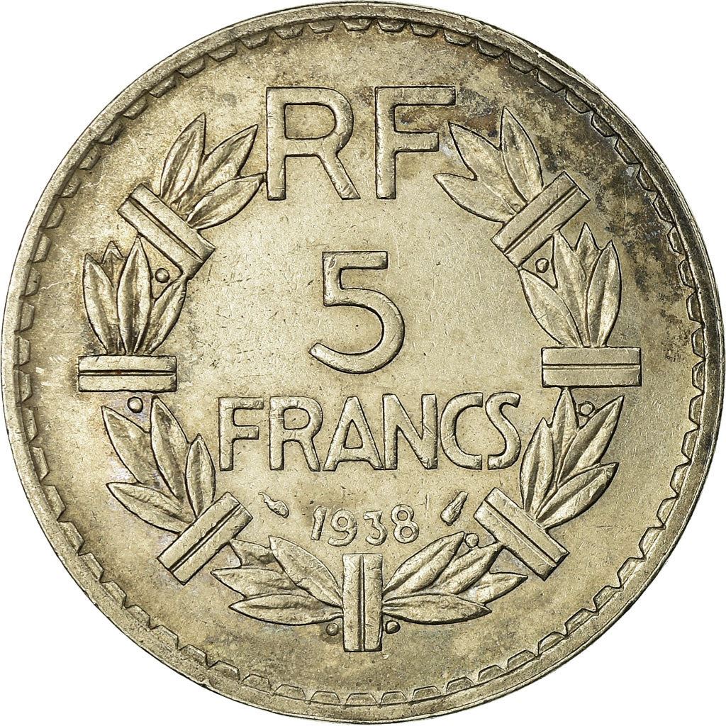 French 5 Francs Coin | KM888 | France | 1933 - 1939