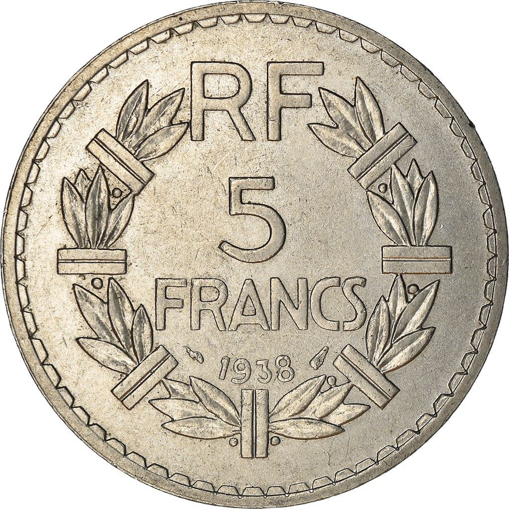 French 5 Francs Coin | KM888 | France | 1933 - 1939