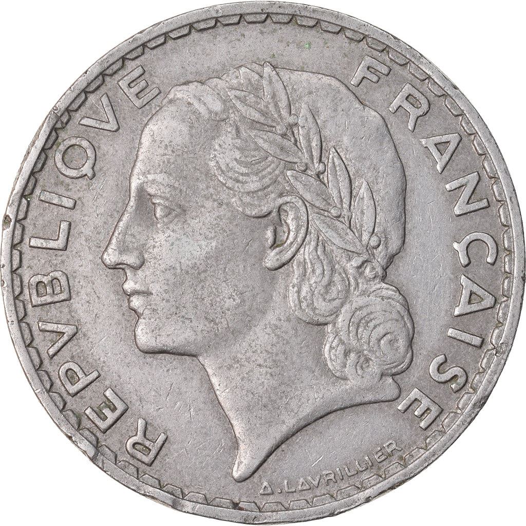 French 5 Francs Coin | KM888 | France | 1933 - 1939