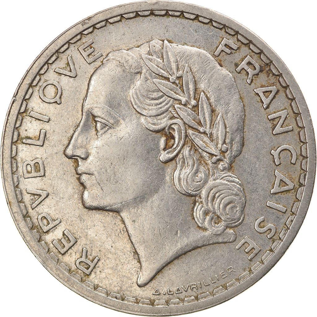 French 5 Francs Coin | KM888 | France | 1933 - 1939