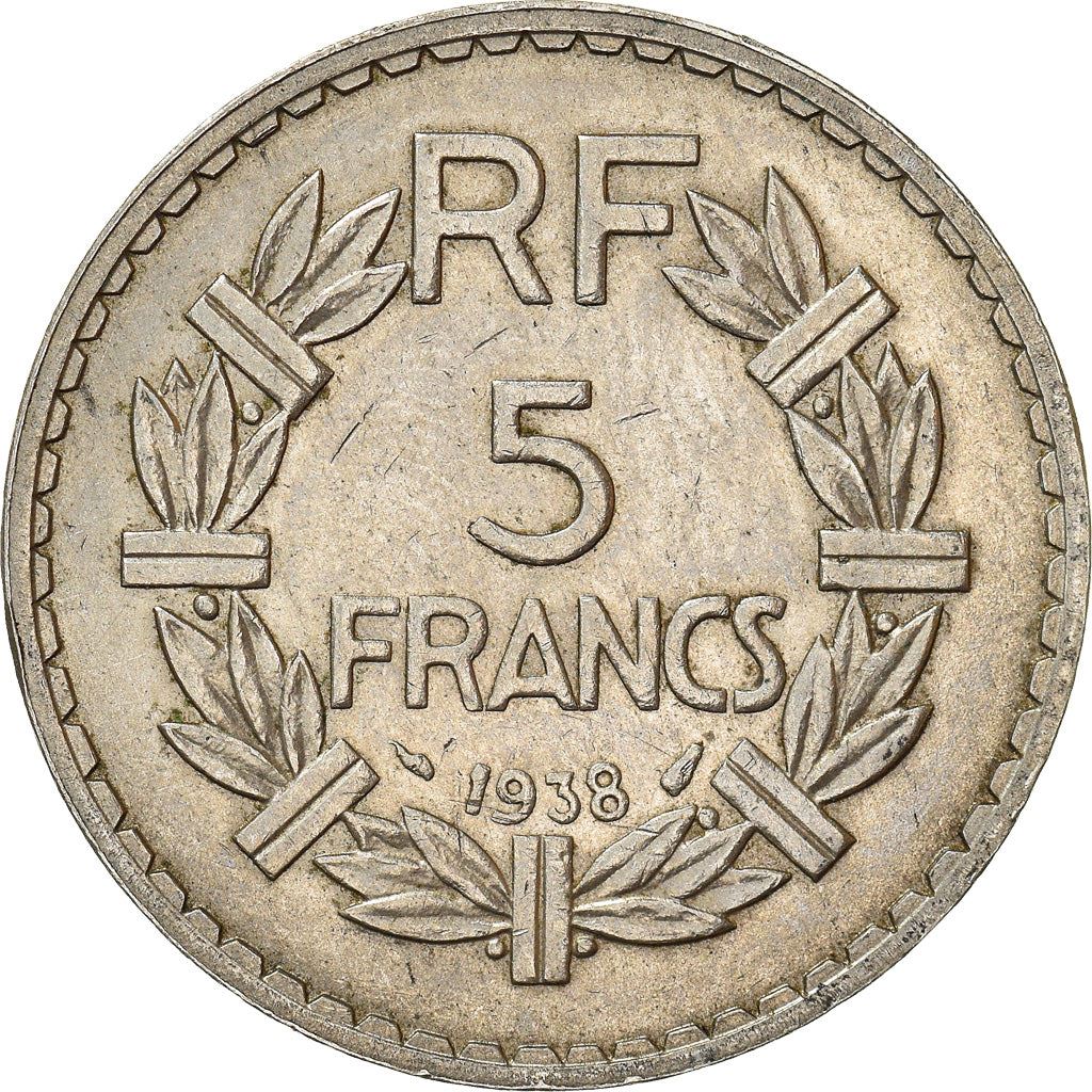 French 5 Francs Coin | KM888 | France | 1933 - 1939