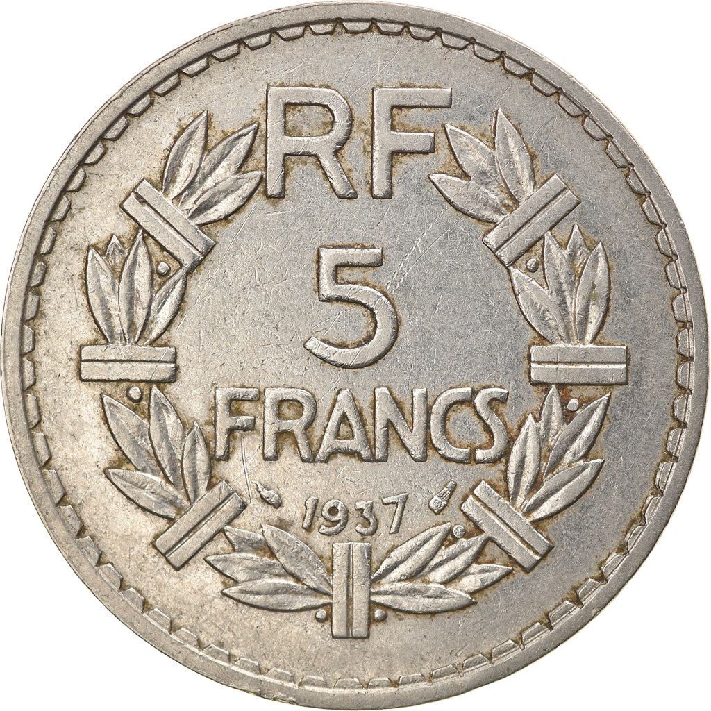 French 5 Francs Coin | KM888 | France | 1933 - 1939